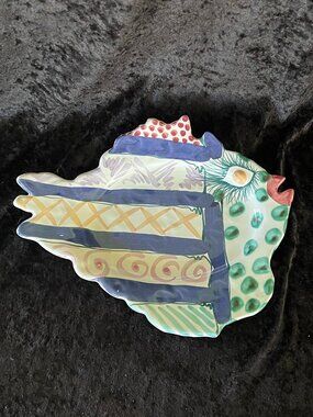 Whimsy Eyelash Fish Med-Lg plate by Jan Pugh-Packer Creek Pottery, received 1995